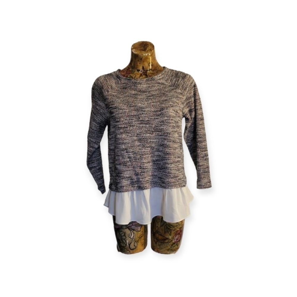 LOFT  knit top cream Small long sleeve